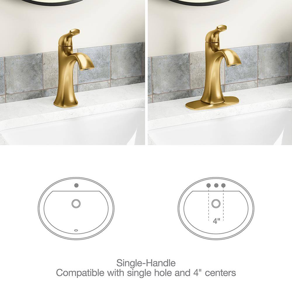 KOHLER Sundae Single Handle Single Hole Bathroom Faucet in Vibrant Brushed Moderne Brass K-R28795-4D-2MB