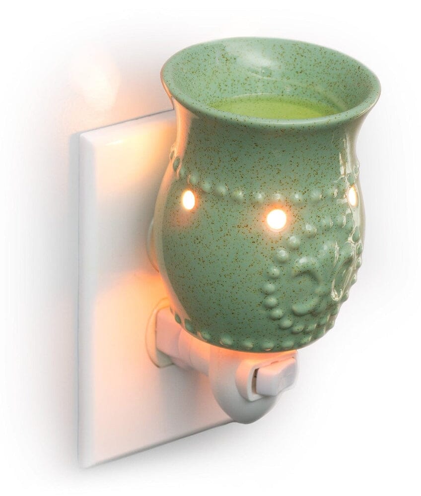 Plug-In Fragrance Wax Melt Warmer (Sage Green Fleur-de-lis)