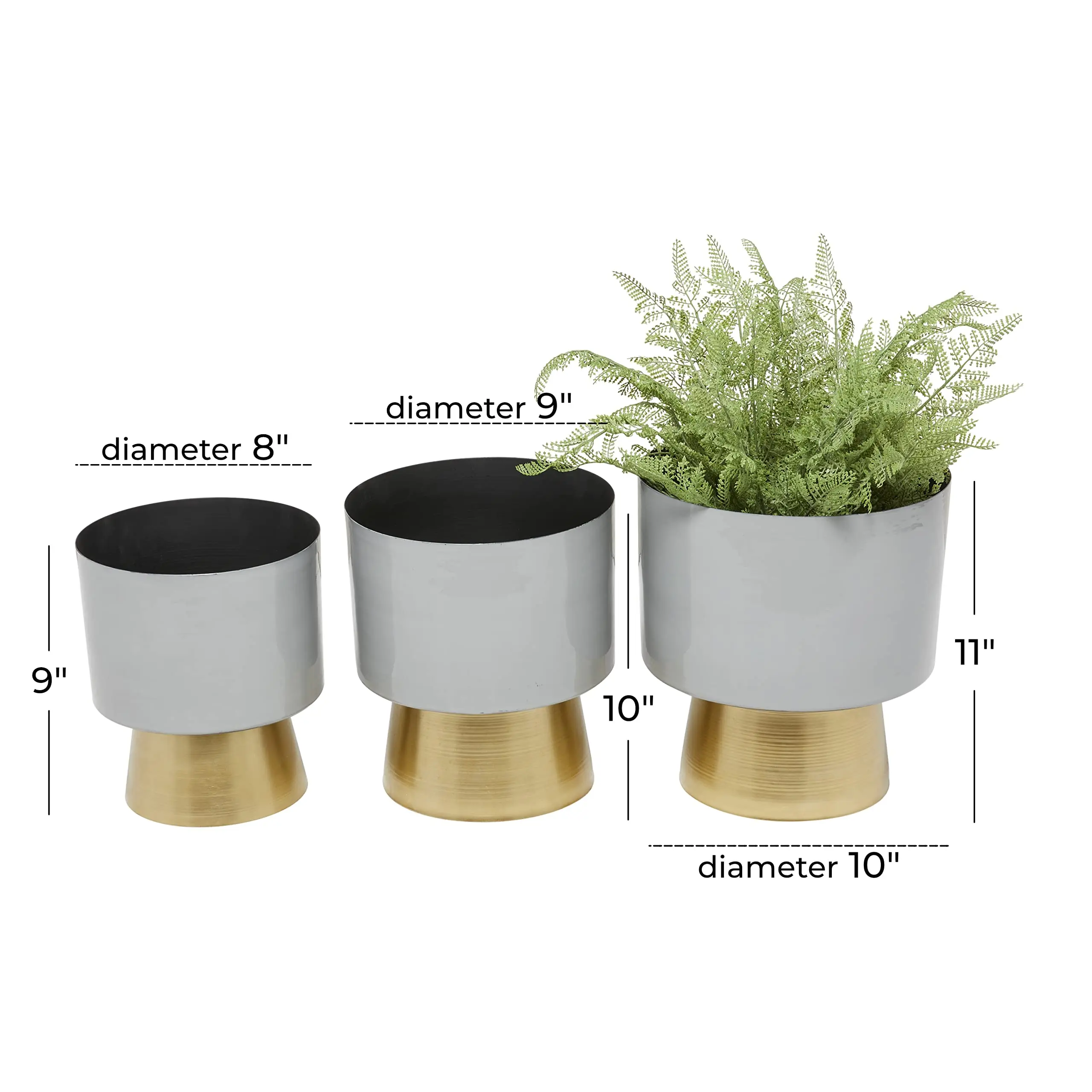 Highly Design Planters   Pots Decorative For Home And Wedding Decor Metal Planters with footed base Green Plant Decoration