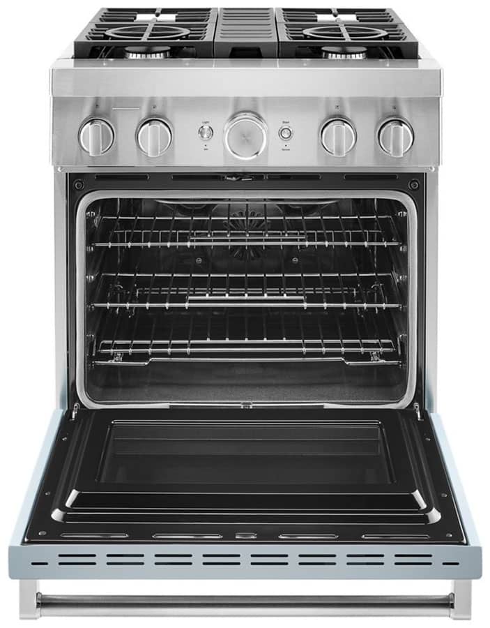 KitchenAid 30 Misty Blue Smart Commercial-Style Dual Fuel Range With 4 Burners