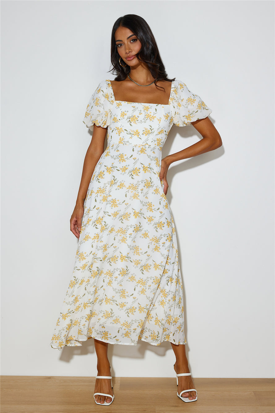 Tropic Dream Midi Dress Yellow