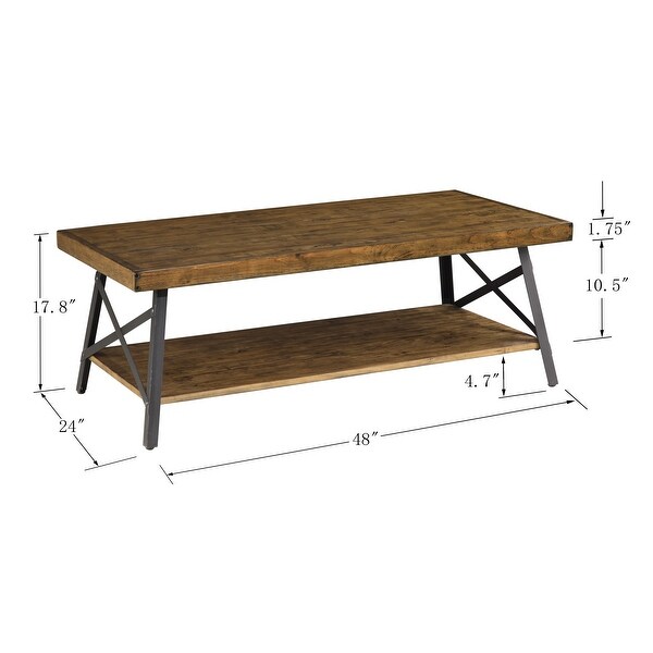 Carbon Loft Oliver Rustic Wood Coffee Table