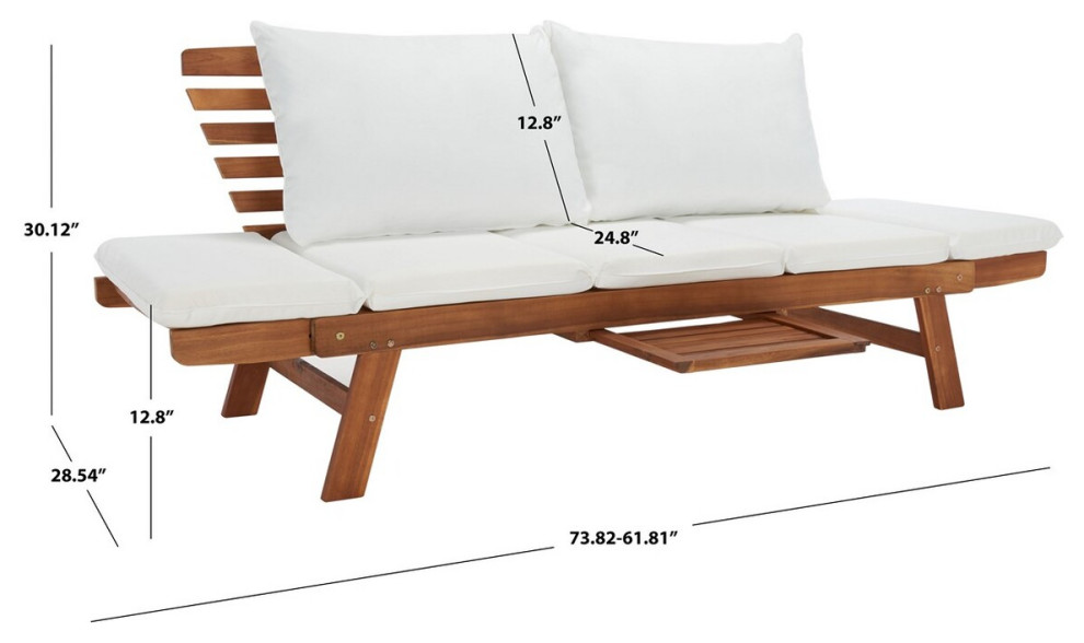 Safavieh Emely Outdoor Daybed   Transitional   Outdoor Chaise Lounges   by Safavieh  Houzz