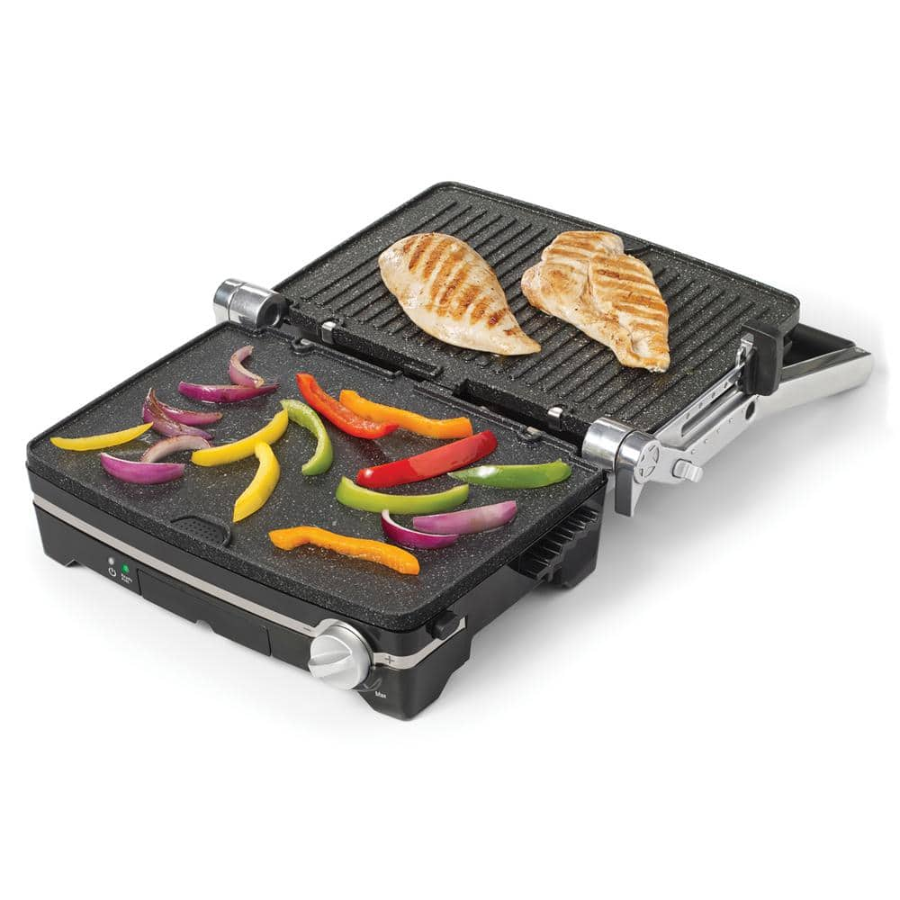 Starfrit 1,500-Watt Gray Panini & Sandwich Maker with Reversible Plates 024505-002-0000