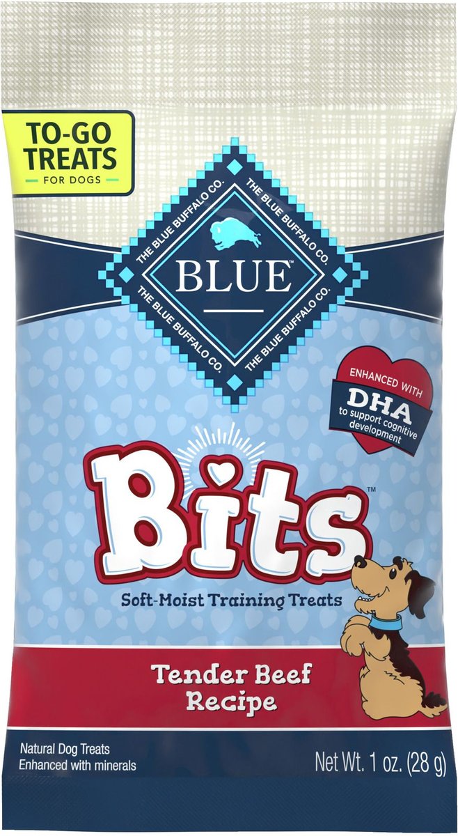 Blue Buffalo To-Go Bits Tender Beef Recipe Dog Treats， 12 count