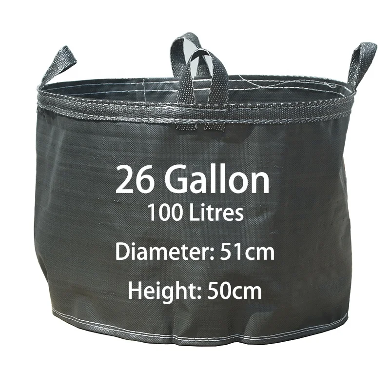 HOKBG 26 gallon customized Anti UV PP Woven Fabric plant nursery grow bag fabric garden pots   planters bags