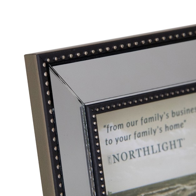 X 7 quot Silver Studded Glass Mirror Encased Photo Picture Frame