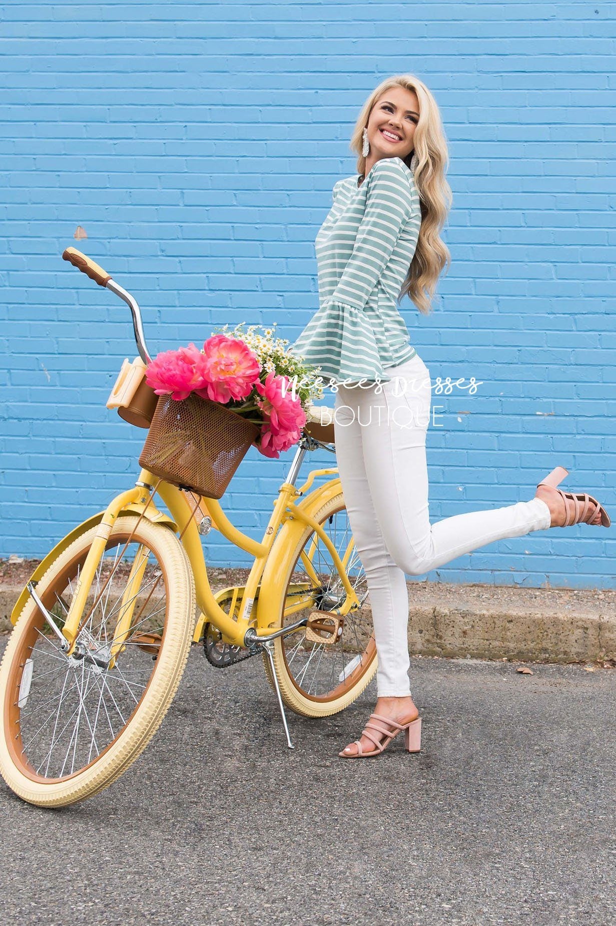 Candy Shop Striped Bell Sleeve Top