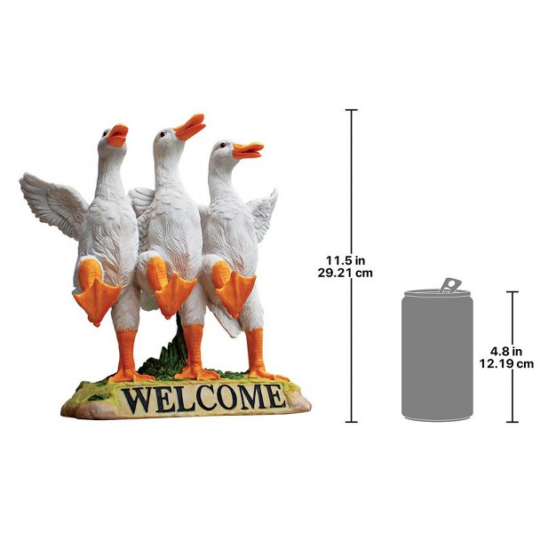 Design Toscano Delightful Dancing Ducks Welcome Sign Multicolored