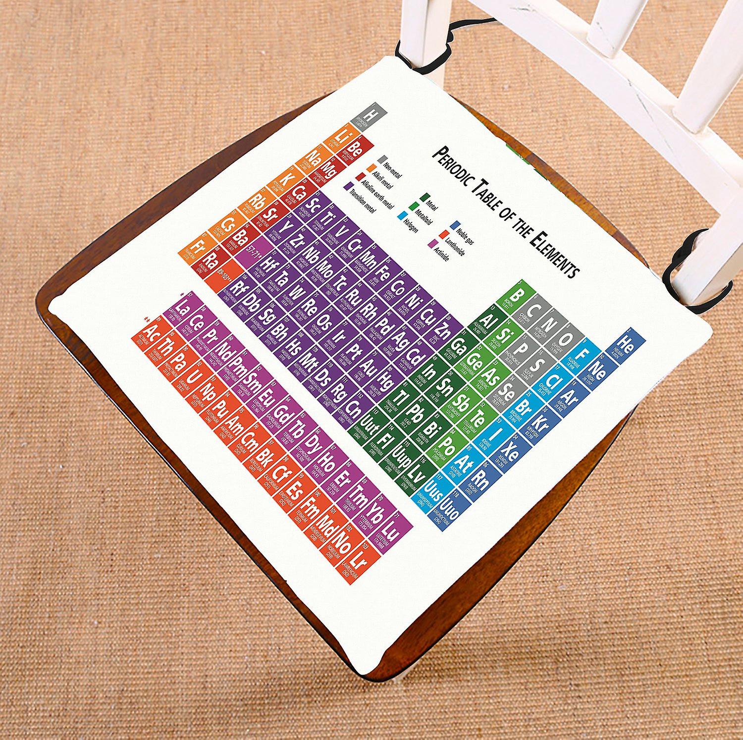 Family Education Chair Pad， Periodic Table Of Elements Seat Cushion Chair Cushion Floor Cushion 40x40 Cm