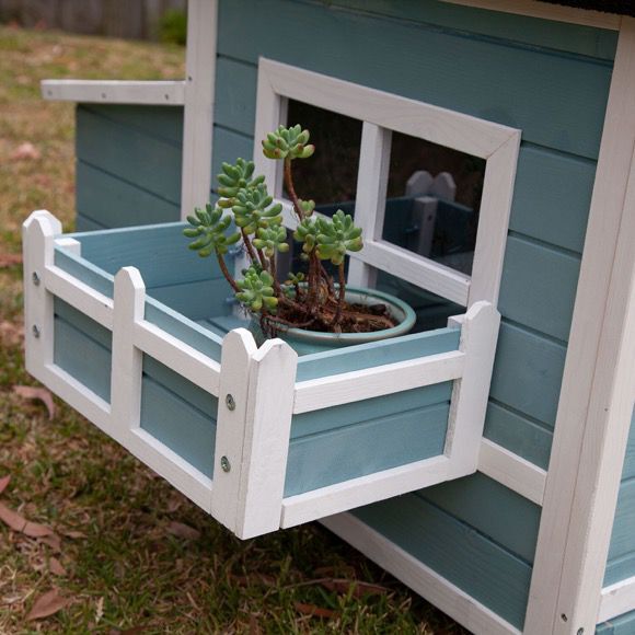 Seny Garden Window Wooden Chicken Coop Rabbit Hutch Cage with Run and Nesting Box W103*D39.4*H32.5