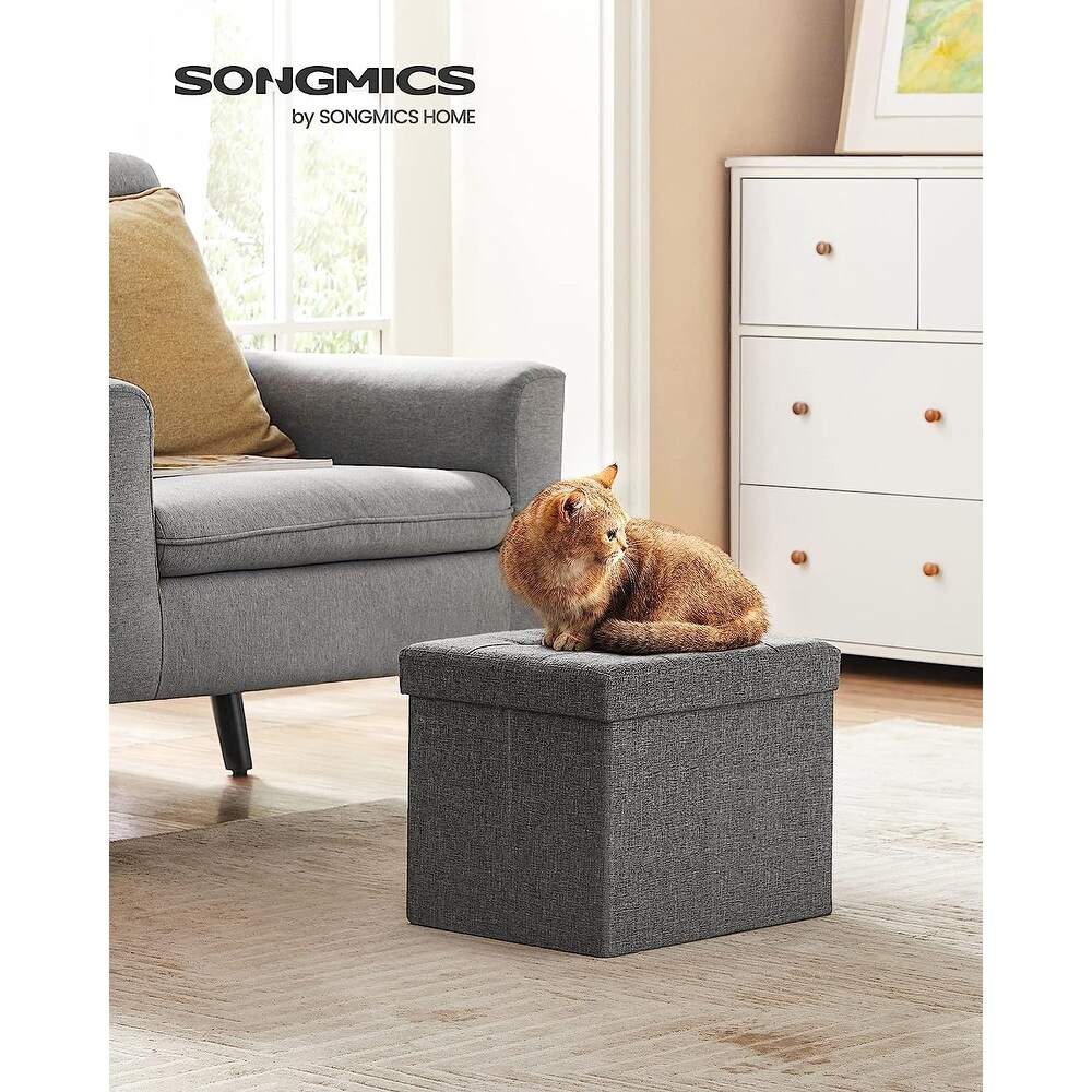 SONGMICS Folding Storage Ottoman  Storage Bench