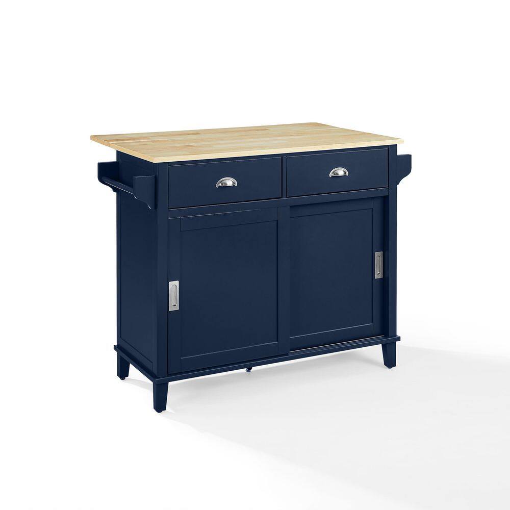 CROSLEY FURNITURE Cora Navy Kitchen Island with Drop Leaf CF3039NA-NV