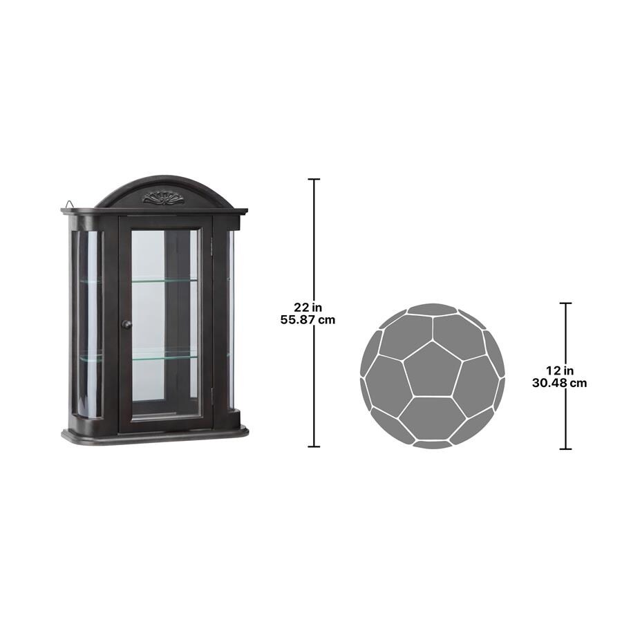 Design Toscano Rosedale Hardwood Wall Curio Cabinet: Ebony Black Finish