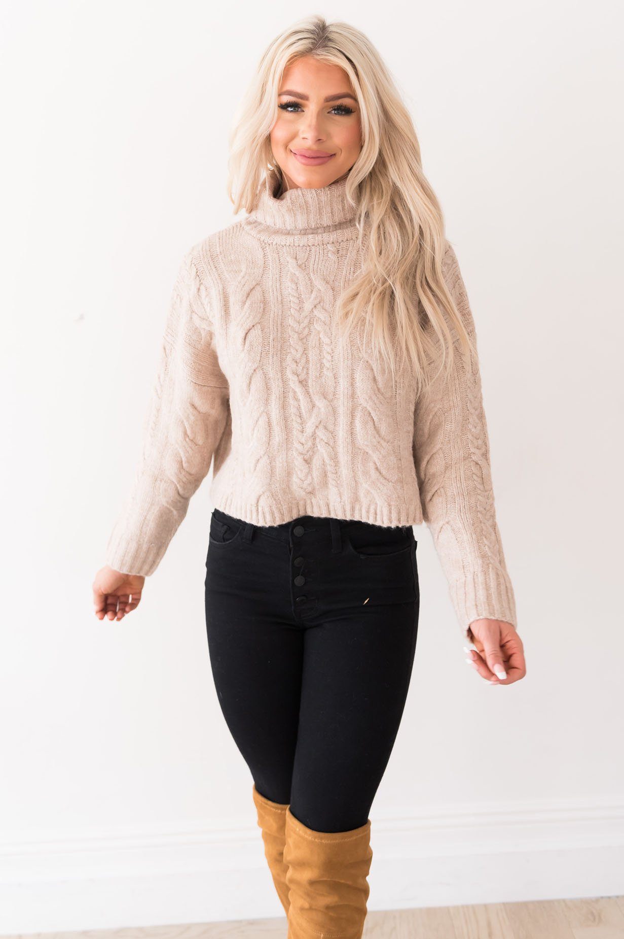 Let It Snow Modest Turtleneck Sweater