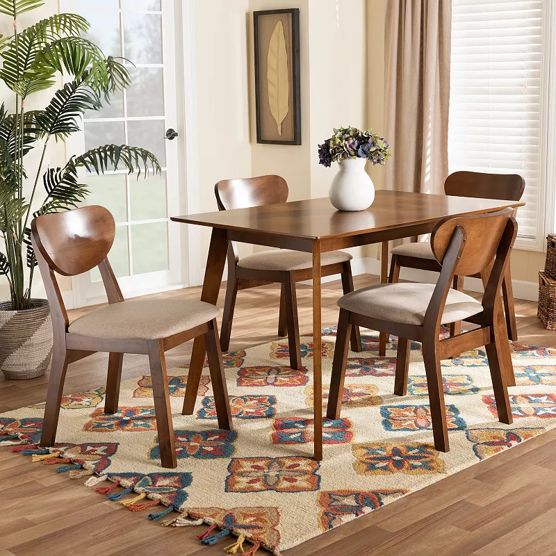 Baxton Studio Damara Dining Table and Chair 5-piece Set