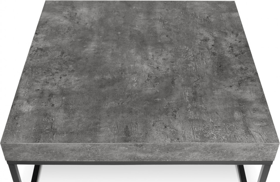 Tema Petra 30X30 Concrete Look Top Black Legs Coffee Table   Industrial   Coffee Tables   by MODTEMPO LLC  Houzz