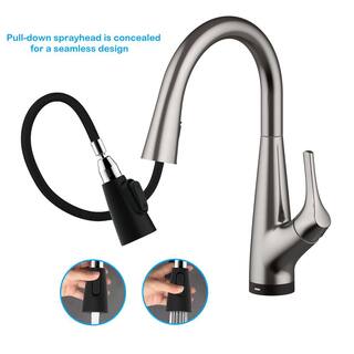 Glacier Bay Eagleton Single-Handle Pull-Down Sprayer Kitchen Faucet With Filtration in Stainless Steel HD67540-1008D2