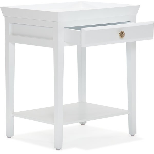 Finch Hampton Side Table with Drawer， White