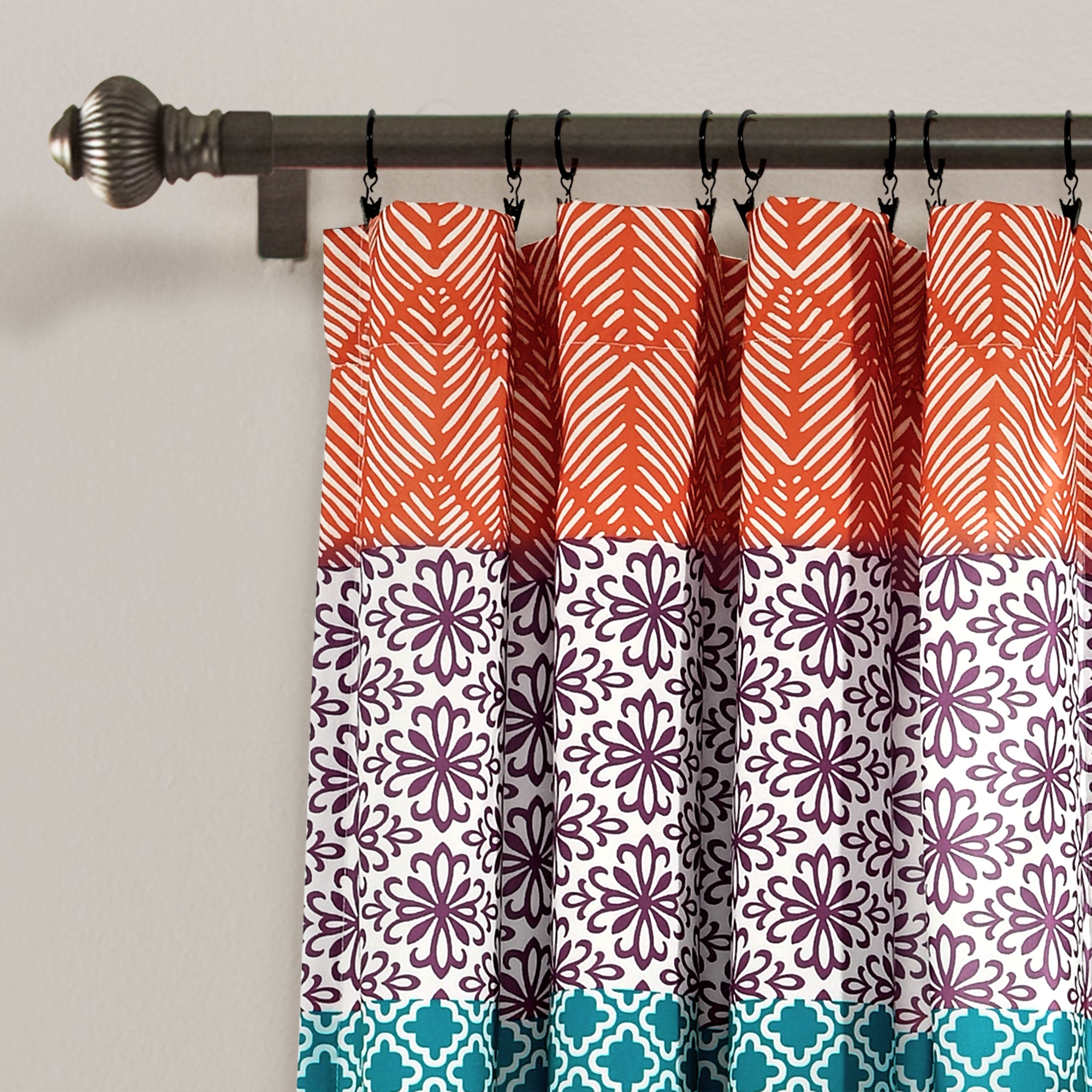 Bohemian Stripe Window Curtain Panel Set