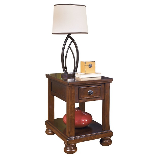 Porter Chairside End Table Rustic Brown Signature Design By Ashley