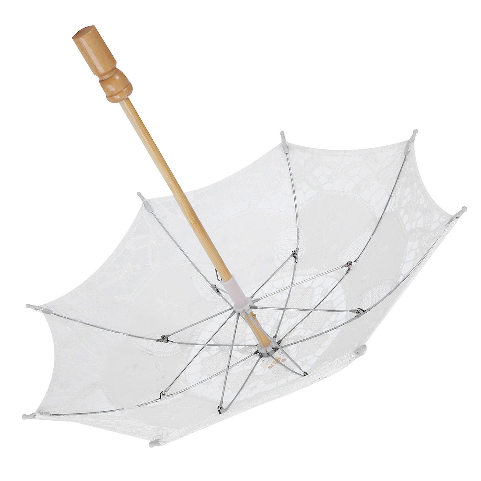 Lace Umbrella Wedding Bridal Parasol Umbrella For Photography Props Wedding Suppliess White