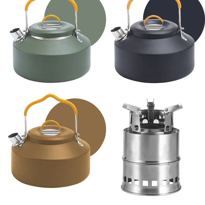 Johold Outdoor 304 stainless steel kettle camping foldable portable kettle camping hiking trip teapot