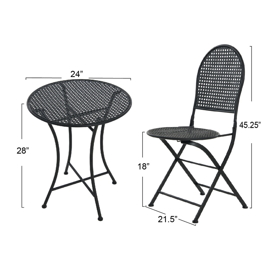 Outdoor Bistro Patio Set with Table and 2 Folding Chairs