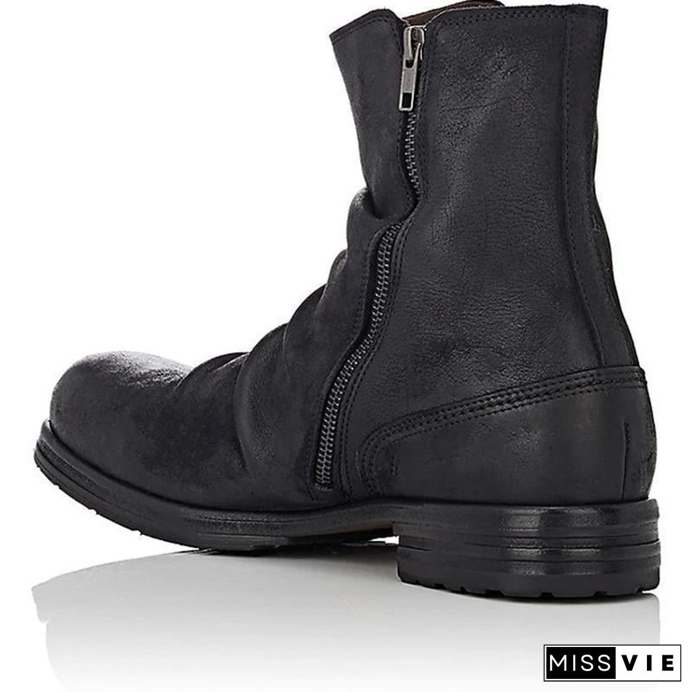 Zipper High Top Ankle Boots