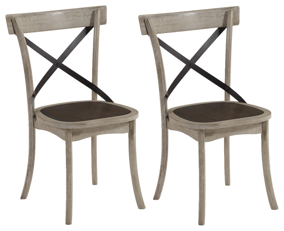 Winslet X Back Dining Chairs Set of 2   Farmhouse   Dining Chairs   by Progressive Furniture  Houzz