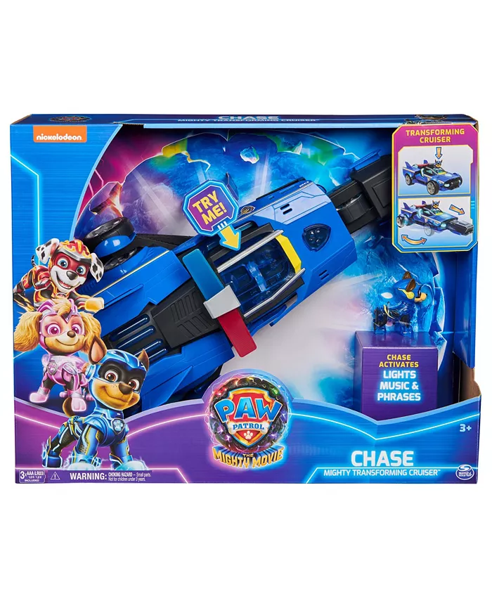 PAW Patrol The Mighty Movie  Chases Mighty Converting Cruiser with Mighty Pups Action Figure  Lights and Sounds