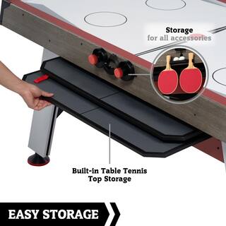 HALL OF GAMES 66 in. Air Powered Hockey with Table Tennis Top AH066Y23003