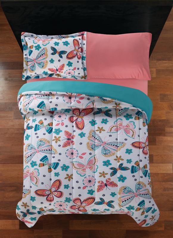 Your Zone Butterfly Bed in a Bag Coordinating Bedding Set