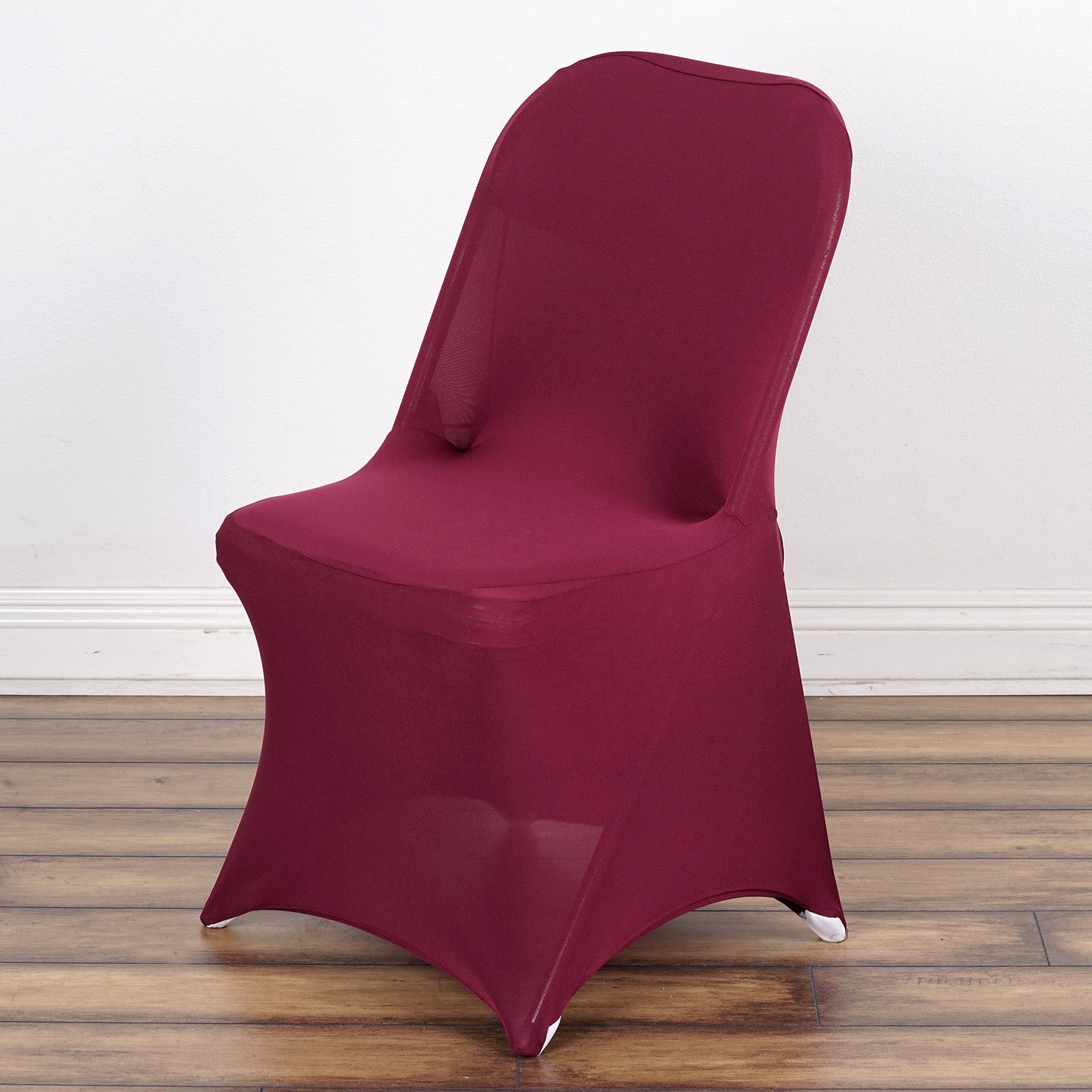 Efavormart 10PCS Stretchy Spandex Fitted Folding Chair Cover Dinning Event Slipcover For Wedding Party Banquet Catering- Burgundy