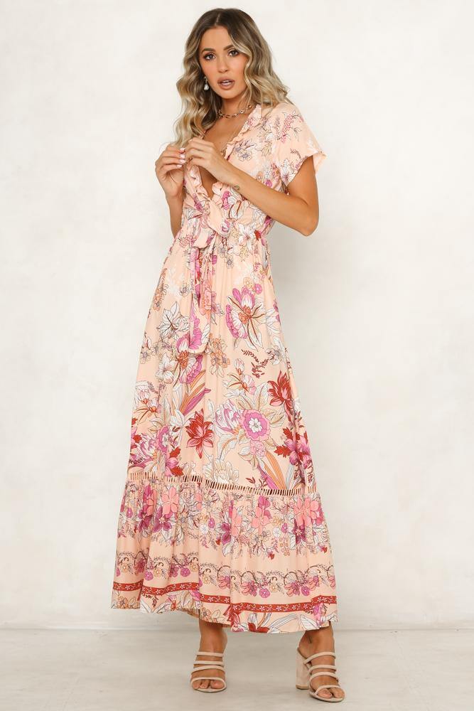 Kick The Dust Up Maxi Dress Pink