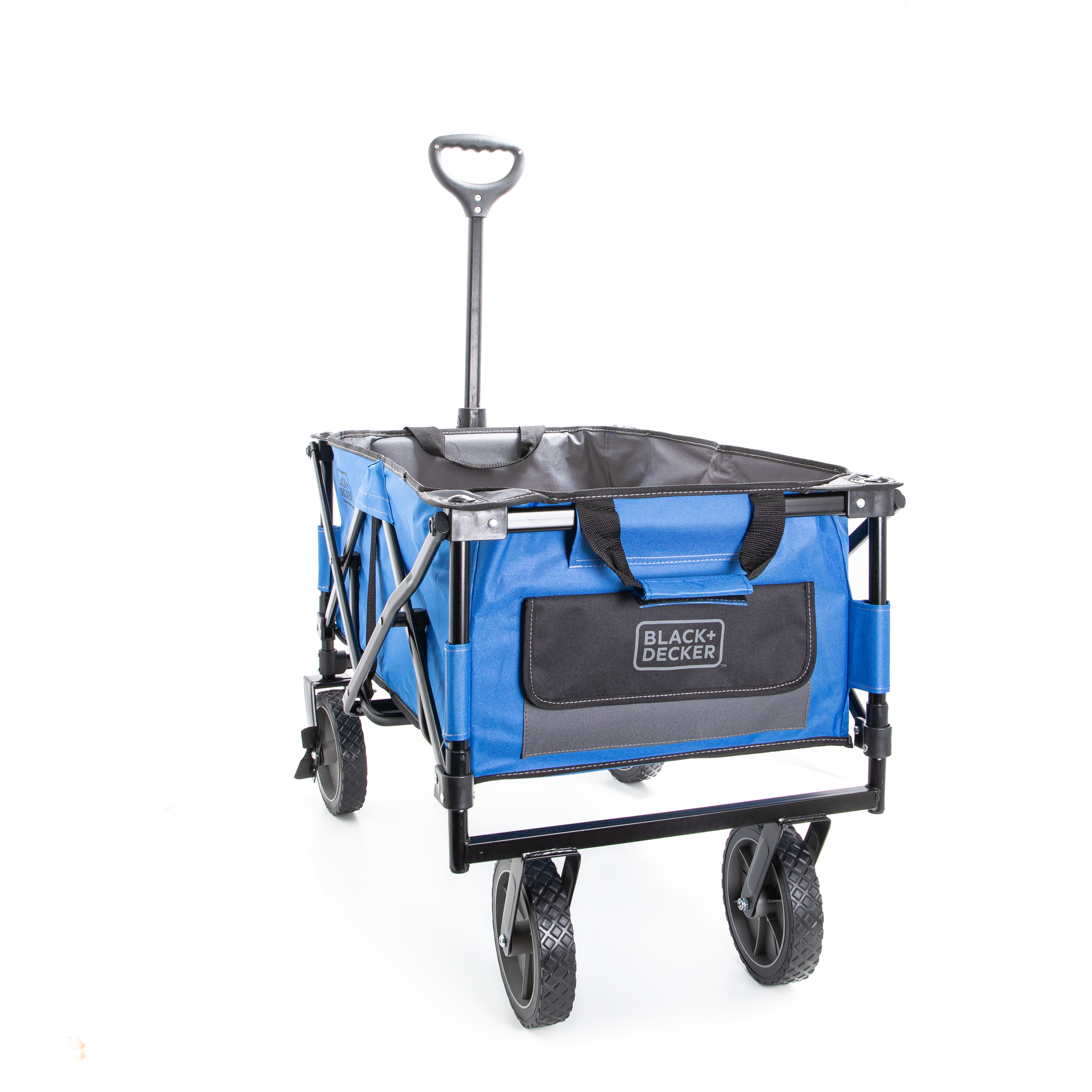 Collapsible Storage Cart, Folding Utility Wagon, Holds up to 176 lbs., Blue