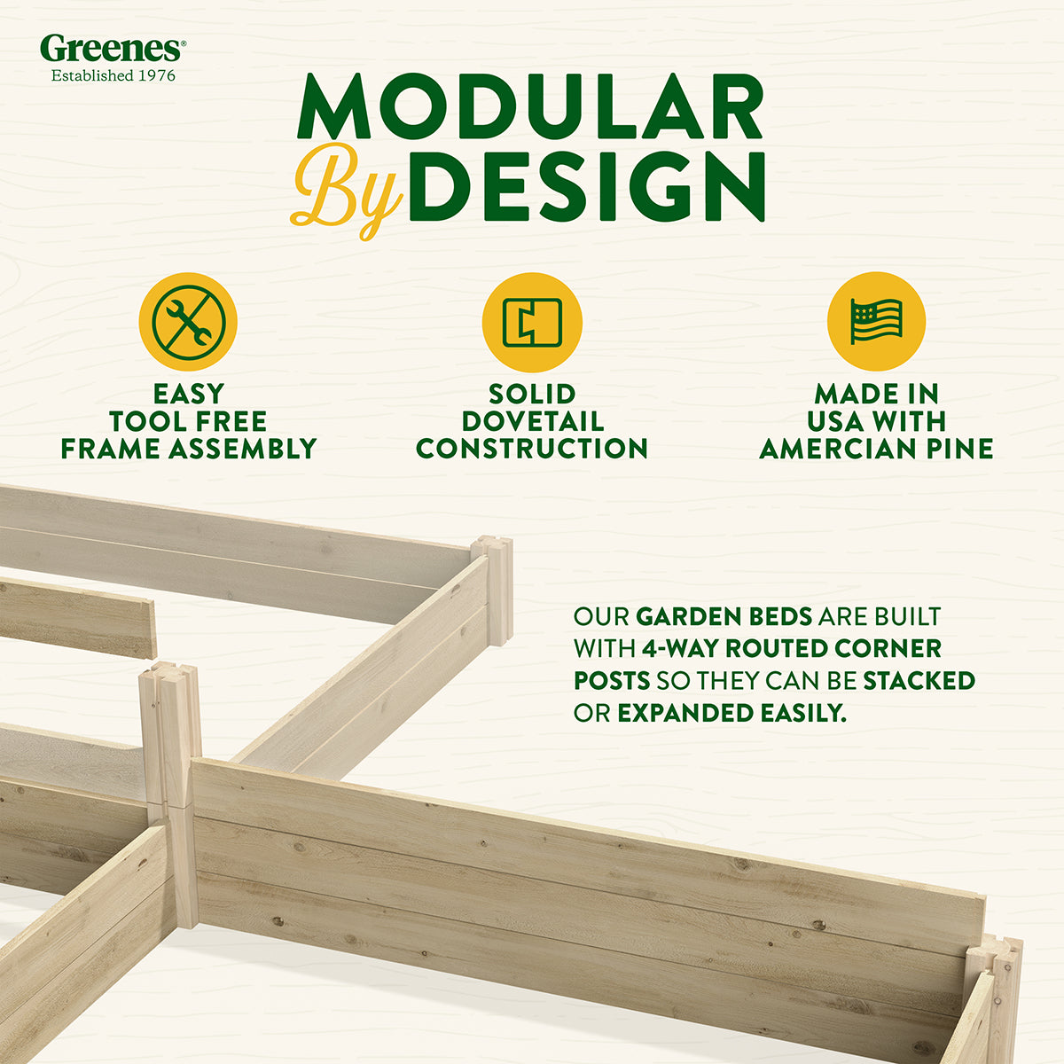 Greenes Fence 24"x 96"x 10.5" Beige Wood Raised Garden Kit