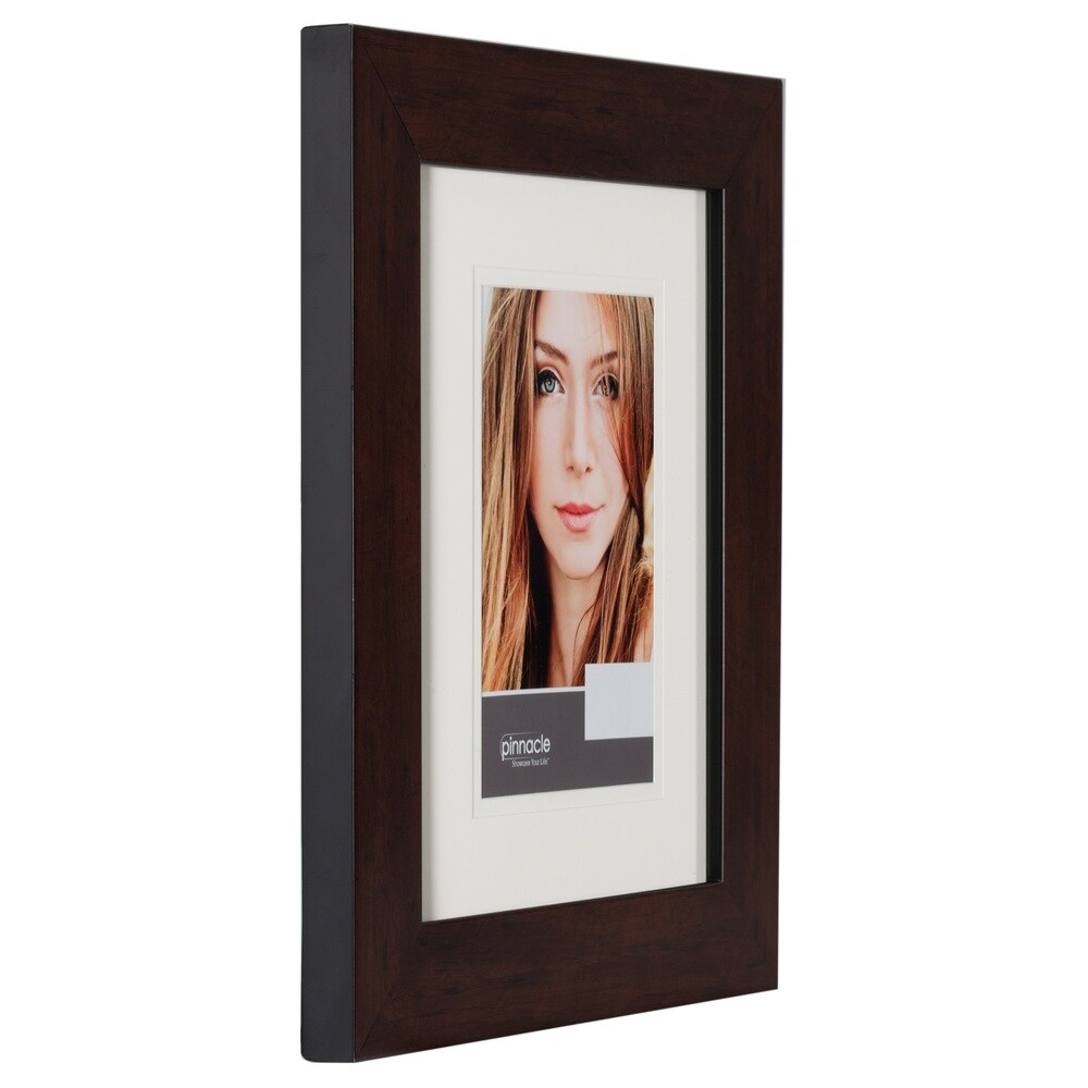 Walnut Picture Frame with Double White Mat Opening