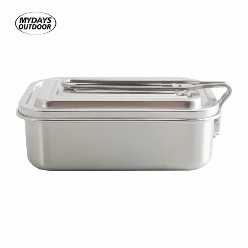 Mydays Outdoor 304 Stainless Steel Lock Clip Food Container Lunch Beno Box for Camping Hiking Picnic