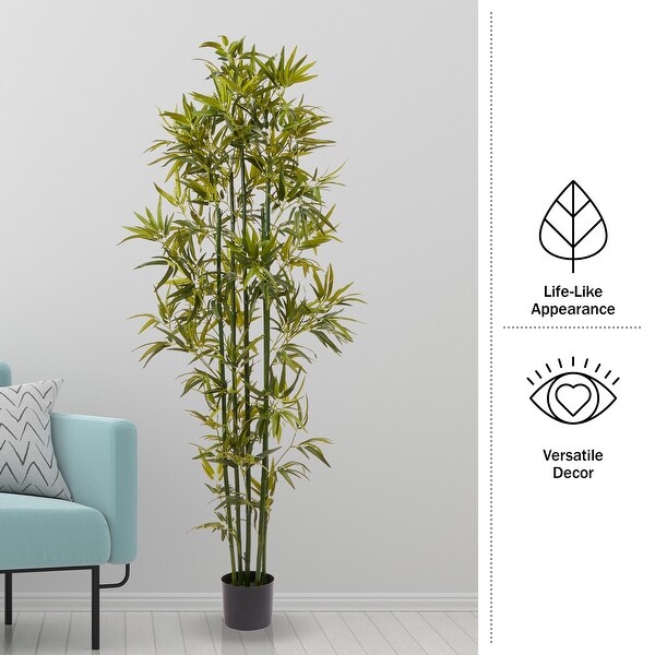 Pure Garden Artificial Potted Bamboo Silk Tree