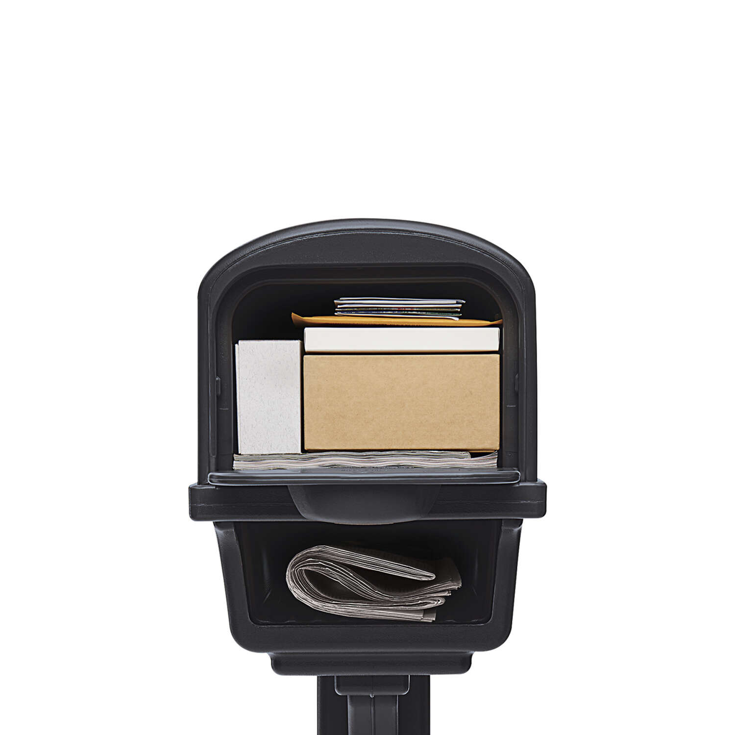 Gibraltar Mailboxes Gentry Classic Plastic Post Mount Black Mailbox