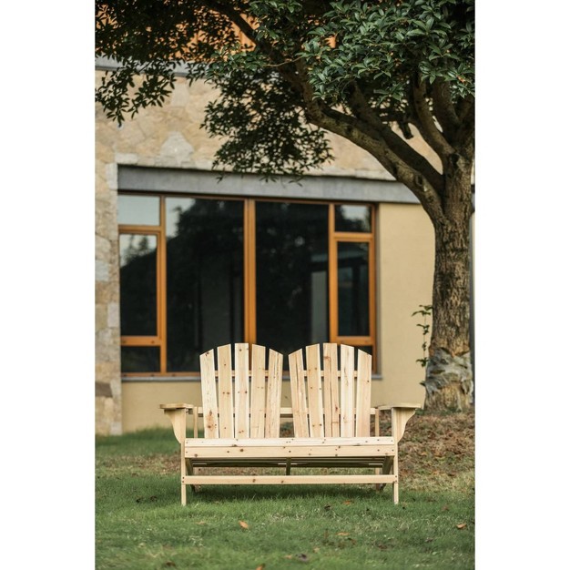 Wood Adirondack Love Seat Patio Festival