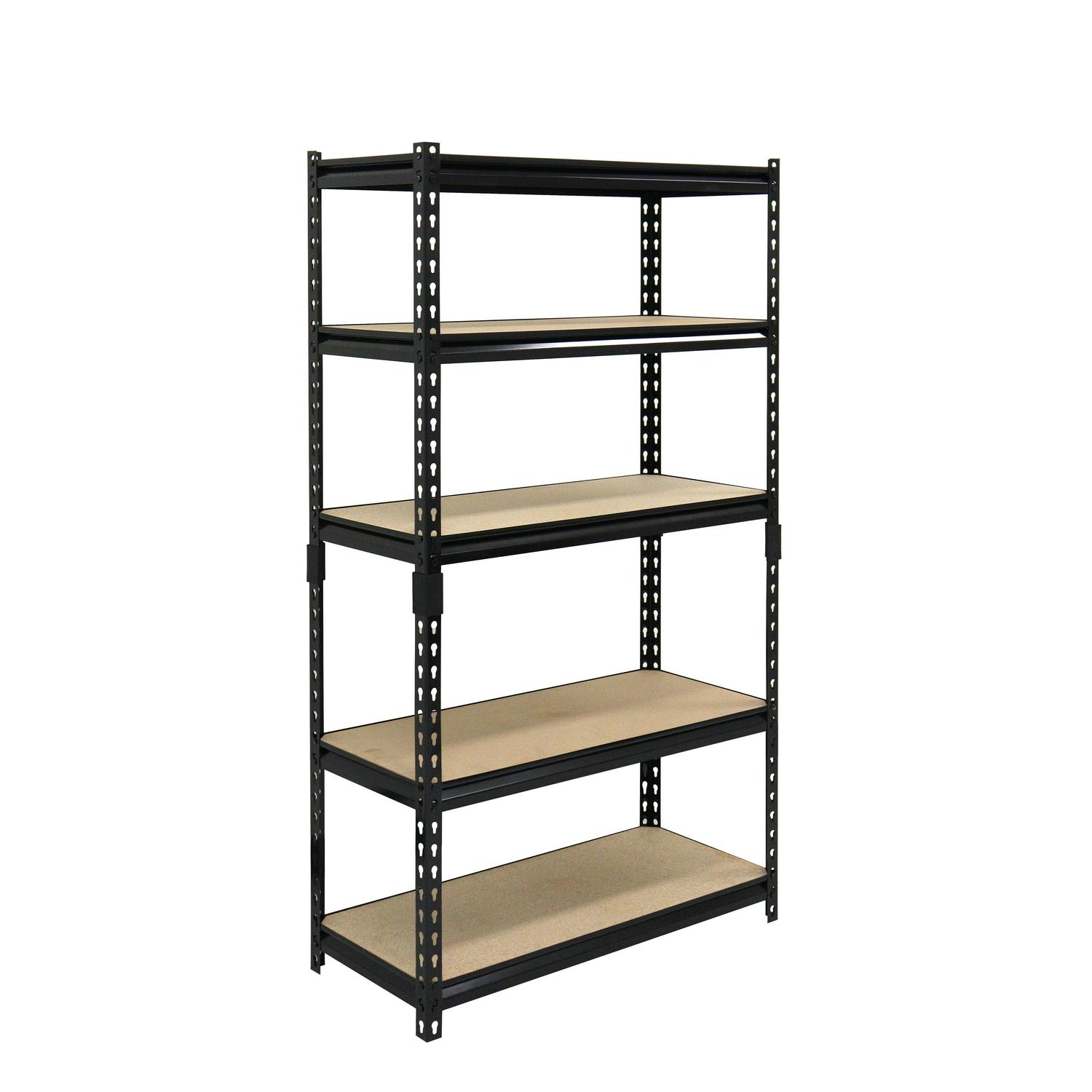 Juggernaut Storage 30 W x 12 D x 60 H 5-Shelf Steel Freestanding Shelves， Black