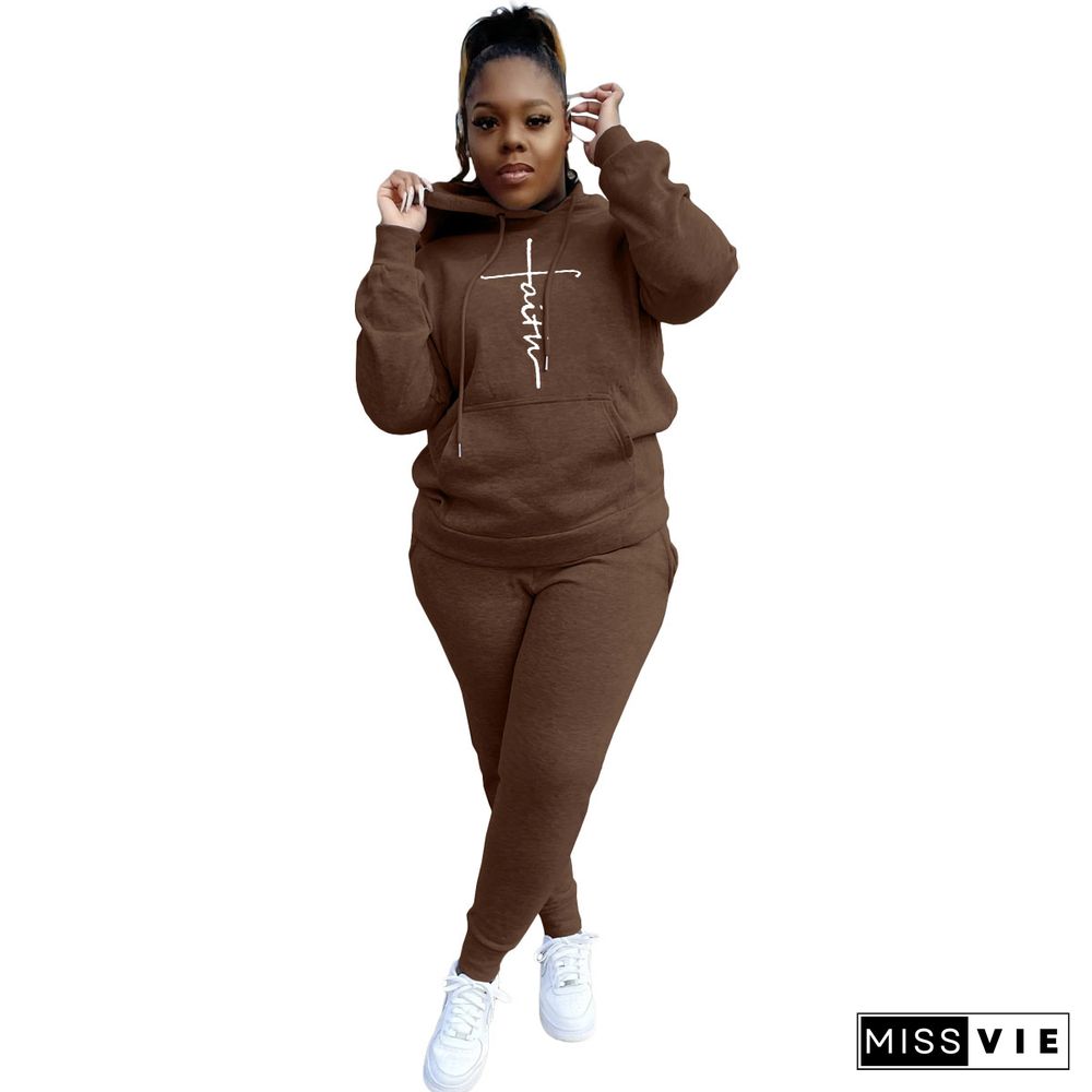 Plus Size Hoodies Sweatshirt Pants Tracksuit