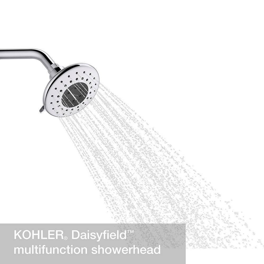 KOHLER Daisyfield 6-Spray Patterns with 1.75 GPM 4.94 in. Wall Mount Fixed Shower Head in Polished Chrome K-R24547-G-CP