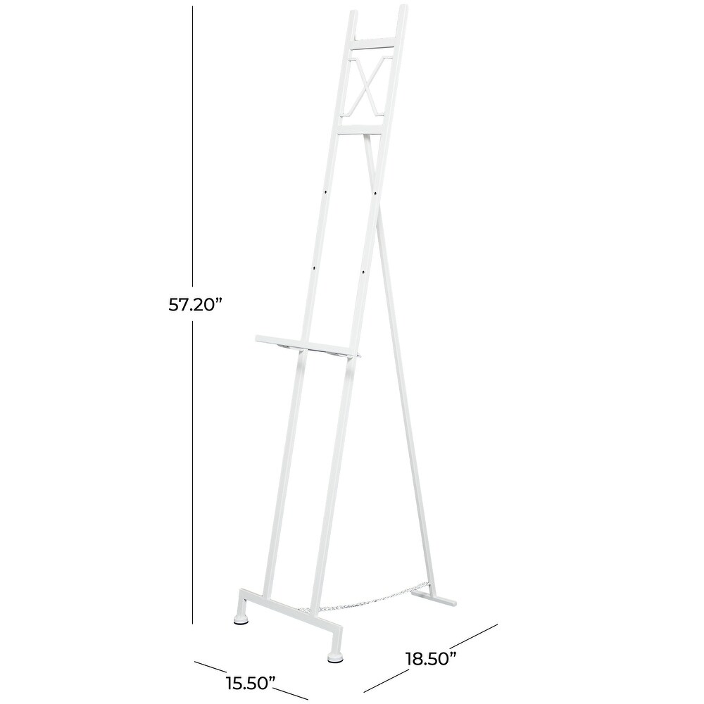 White Metal Large Free Standing Adjustable Display Stand Easel with Chain Support