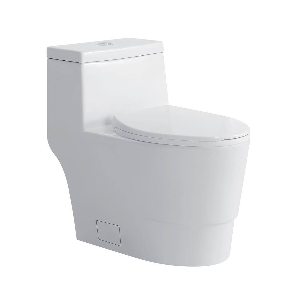 FINE FIXTURES Atlantis 12 in. Rough-In 1-Piece 11.6 GPF Dual Flush Elongated Toilet in White Seat Included MOTB12W