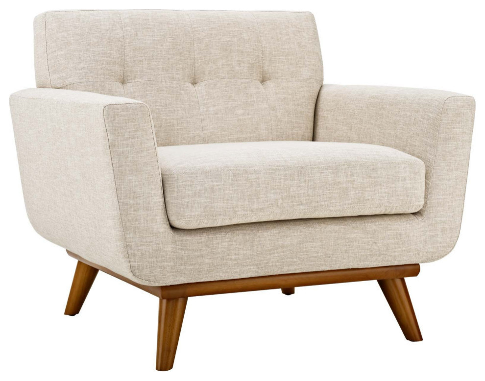 Giselle Beige Sofa Loveseat and Armchair Set of 3   Midcentury   Living Room Furniture Sets   by Virgil Stanis Design  Houzz