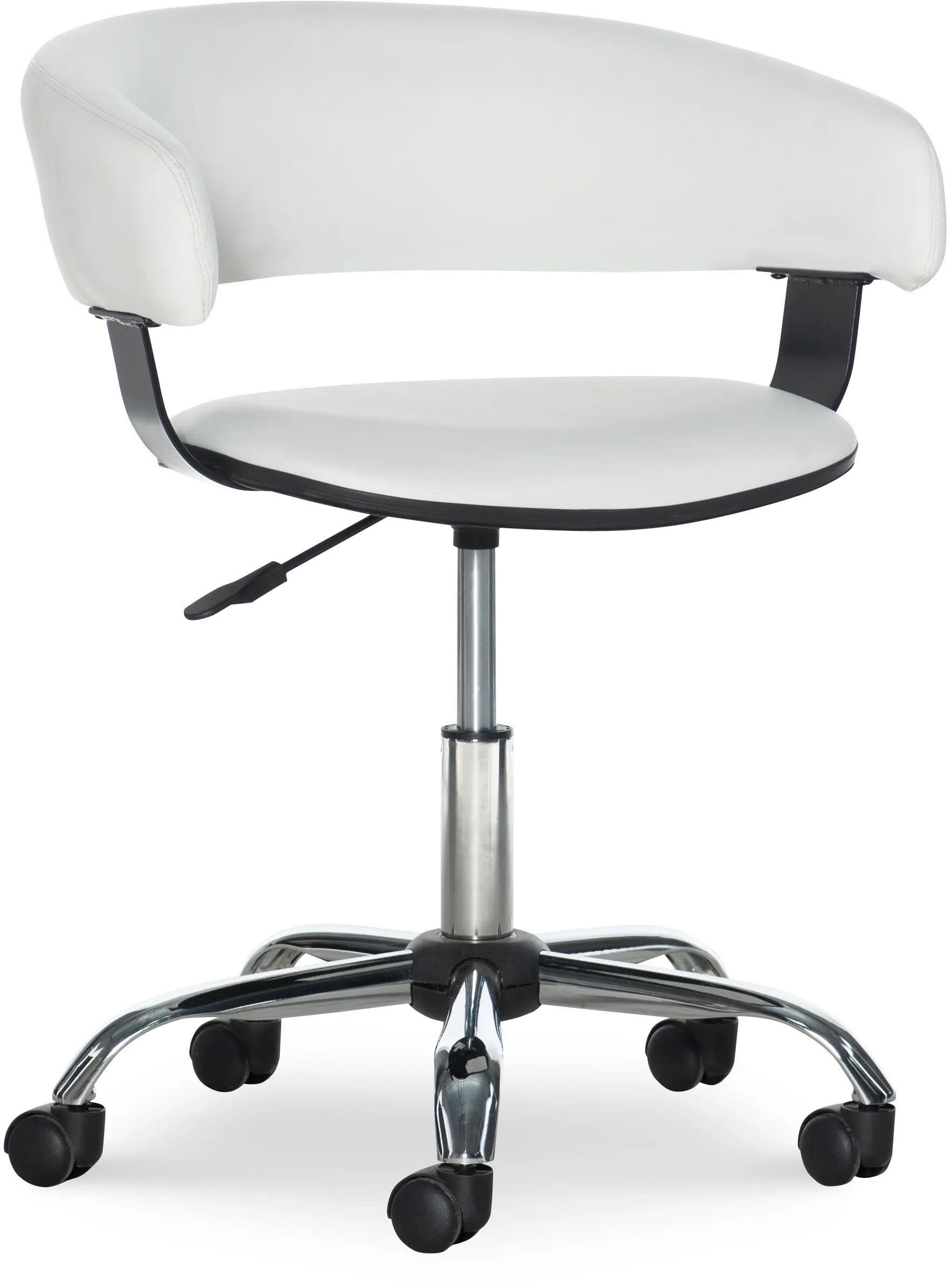 Devan White Pu Barrel Abs Office Chair