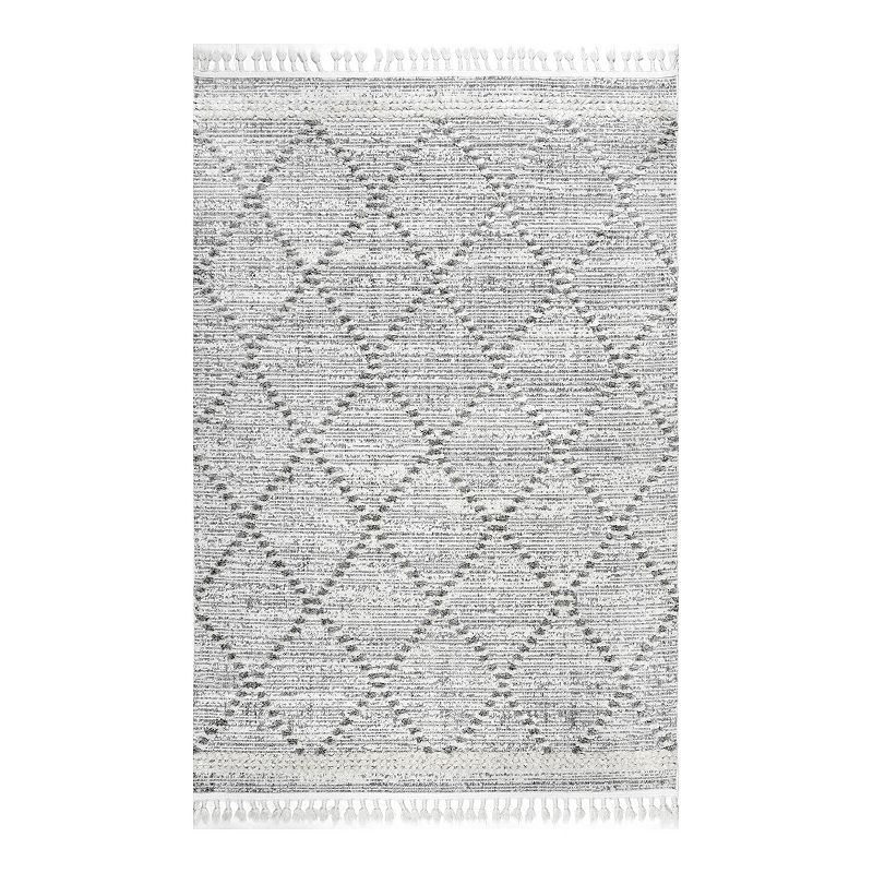 nuLOOM Skylar Textured Trellis Tasseled Area Rug